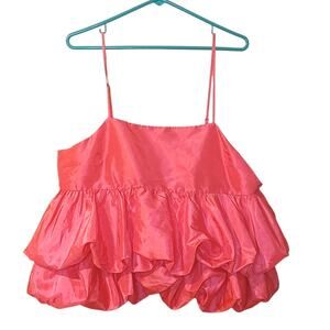 A New Day Size Extra Large XL Bright Pink Cropped Strap Polyester Preppy Poofy